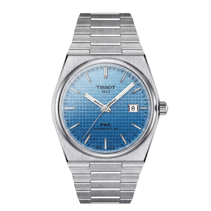 Steel Blue Textured Dial Integrated Bracelet Luxury Watch – Men