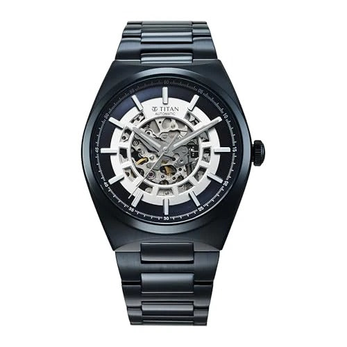 Titan Nexus Skeletal Automatic Analog with Brown Dial Brown Stainless Steel Strap Watch for Men - 90221QM01