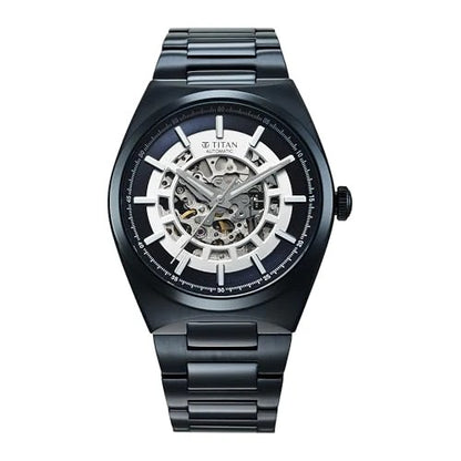 Titan Nexus Skeletal Automatic Analog with Brown Dial Brown Stainless Steel Strap Watch for Men - 90221QM01
